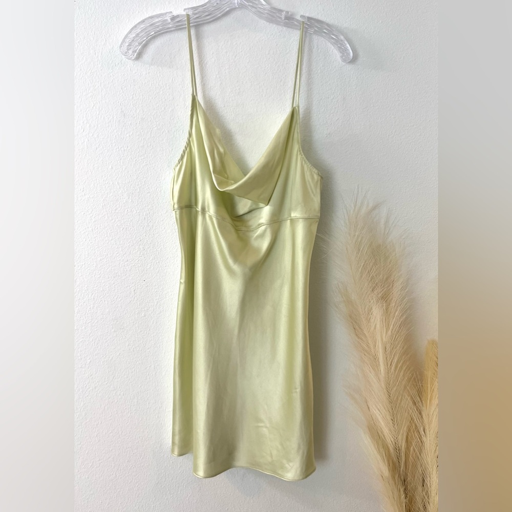 Victoria’s Secret Mint Green Satin Cowl Neck Slip Dress Size M